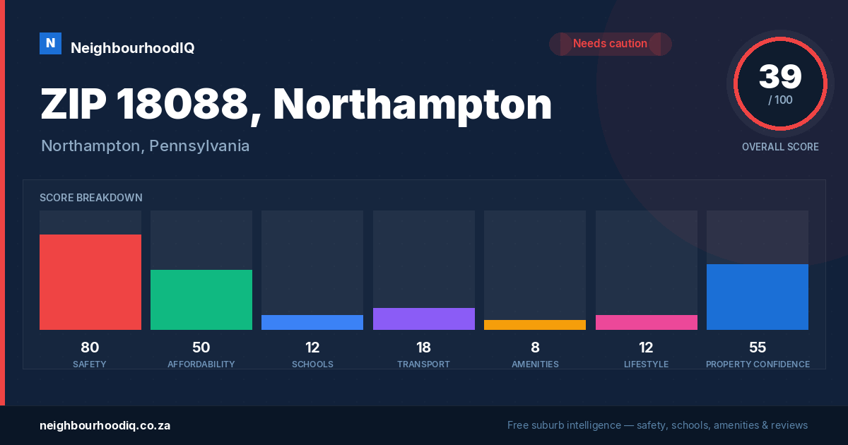 ZIP 18088, Northampton report card