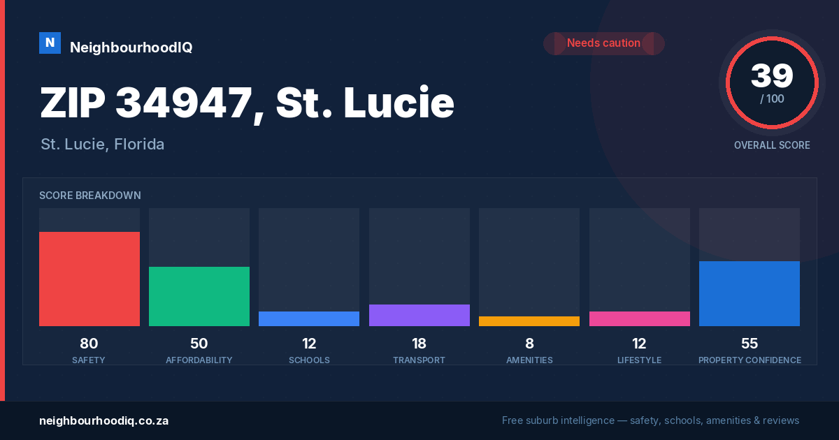 ZIP 34947, St. Lucie report card